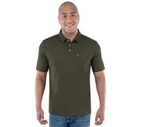 Wrangler Men's Short Sleeve Performance Pocket Polo, Olive, Medium