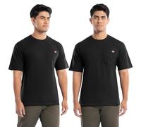 Wrangler Mens Short Sleeve Pocket T-Shirt, 2-Pack, Jet Black, Medium