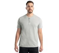 Wrangler Men's Short Sleeve Recycled Slub Jersey Workwear Henley T-Shirt, Grey, XL
