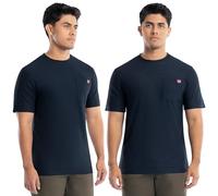 Wrangler Mens Short Sleeve UPF 40 Performance Pocket T-Shirt, 2-Pack, Navy, 3XL