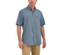 Wrangler Men's Short-Sleeve Vented Button-Down Work Shirt, Blue Nights Heather, XL