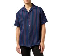 Wrangler Men's Ss Resort Shirt, Navy Stripe, XL