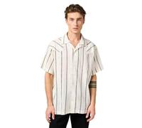 Wrangler Men's Ss W Resort Shirt, Natural Stripe, M