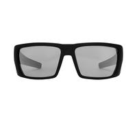 Wrangler Men's Sunglasses Wrap Rectangle Black Frame with Rubber Temples - Polarised Smoke Lenses with UVA-UVB Protection, Scratch & Impact Resistant - Recycled Plastic Construction for Outdoor Wear