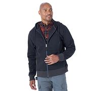Wrangler Men's Tough Layers Full Zip Work Hoodie Cotton Lightweight Jacket, Caviar, Large