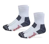 Wrangler Mens Ultra Dri Seamless Toe Quarter Socks 2 Pack, White, Large