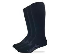 Wrangler Men's Western Boot Socks, Black, X-Large(Pack of 3)