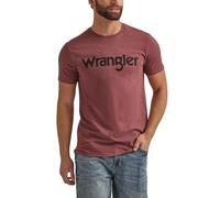 Wrangler Men's Western Crew Neck Short Sleeve Tee Shirt, Burgundy Heather, Medium