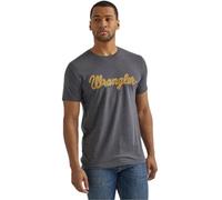 Wrangler Men's Western Crew Neck Short Sleeve Tee Shirt, Charcoal Heather, Medium