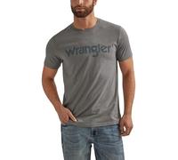 Wrangler Men's Western Crew Neck Short Sleeve Tee Shirt, Graphite Heather, Medium