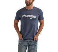 Wrangler Men's Western Crew Neck Short Sleeve Tee Shirt, Navy Heather, Medium