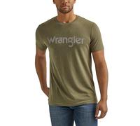 Wrangler Men's Western Crew Neck Short Sleeve Tee Shirt, Sage Heather, Medium