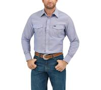 Wrangler Men's Western Long Sleeve Snap Finish Work button down shirts, Light Denim, 19 Inches Neck 35 Inches Sleeve UK
