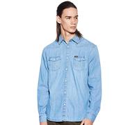 Wrangler Men's Western Shirt' Casual, Blue (Light Indigo 4E), XX-Large