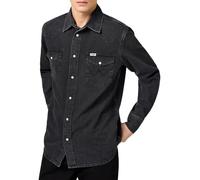 Wrangler Men's Western Shirt, Rinse Black, XXL