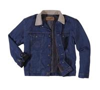 Wrangler Men's Western Style Lined Denim Jacket, Denim/Blanket, 42
