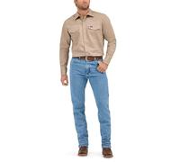 Wrangler Men's Western Work Shirt Firm Finish - Beige (Rawhide) - 3X