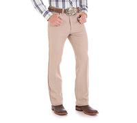 Wrangler Men's Wrancher Dress Jean, Dark Beige, 36W x 29L