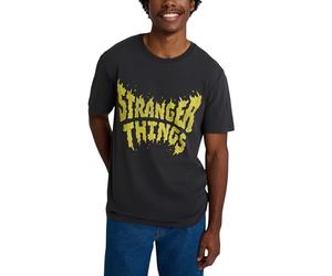 Wrangler Mens X Stranger Things Tee, Washed Black, Medium