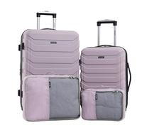 Wrangler Miami Luggage & Packing Cubes, Burnished Lilac, 4 Piece Set, Burnished Lilac, 4 Piece Set, Miami Luggage & Packing Cubes Set
