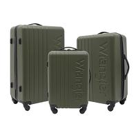 Wrangler Olive Green 3-Piece Spinner Luggage Set, 28" Check-In Suitcase, 26" Check-In Suitcase, 22" Carry-On, 4-Wheel System, Hardside Shell, Combination Lock, Expandable