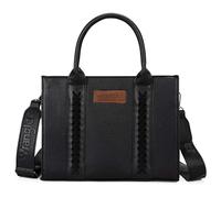 Wrangler Purse for Women Medium Tote Bag Handbags Top-Handle, Black, Medium-10.6 inch