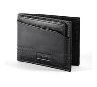 Wrangler Removable Passcase Wallet for Men, Bifold Tumbled Leather Wallet with RFID, Black, Western