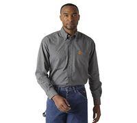 Wrangler Riggs Workwear Men's Fr Flame Resistant Long Sleeve Two Pocket Work Shirt - Grey - Medium