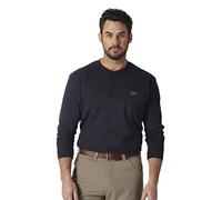 Wrangler Riggs Workwear Men's Long Sleeve Henley, Navy, XL