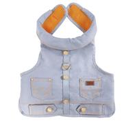 Wrangler Rope Denim Dog Vest Harness - Breathable Dog Vest with Mesh Lining - Machine Washable Dog Winter Jacket for Easy Cleaning, Layer Over Dog Sweater (Light Wash, XS)