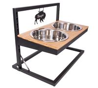 Wrangler Rope Elevated Dog Bowl - Adjustable Dog Bowls for All Pets - Lifted Pet Bowl Stand with Non-Slip Base, Food & Water Dish for Best Digestion - Stainless Steel, Easy to Clean
