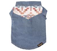 Wrangler Rope Pattern Yoke Denim Shirt MED Blue XL