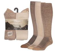 Wrangler Ryder Western Cowboy Boot Socks for Men - Over Calf, Cushioned Sole, Moisture-Wicking, Durable Design, Brown, 4.5-12 UK