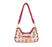 Wrangler Shoulder Bag for Women, Cowboy Print, Half Moon Forearm, Western Rodeo Icons, Clutch, Wallet with Chain, 7.2"D x 3.5"W x 10"H