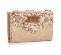 × Wrangler Small Wallet for Women Designer Bifold Wallet Women'S Wallets, Card Cases & Money Organizers, Embossed-Beige, 6 x 1 x 3.7 inches