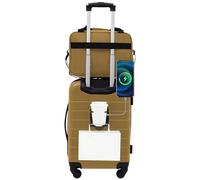 Wrangler Smart Luggage Set with Cup Holder and USB Port, Dark Shadow, 2 Piece Set, Smart Luggage Set with Cup Holder and USB Port