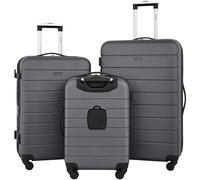 Wrangler Smart Luggage Set with Cup Holder and USB Port, Quiet Shade, 3 Piece Set, Smart Luggage Set with Cup Holder and USB Port