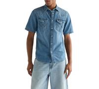 Wrangler SS Western Shirt T-Shirt, Mid Light Wash, S Men
