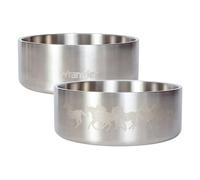 Wrangler Stainless Steel Dog Bowl - Heavy-Duty Double-Walled, Rust-Resistant, Non-Slip Silicone Base - Hygienic & Dishwasher Safe for Easy Cleaning (L)