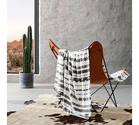 Wrangler - Throw Blanket, Soft Plush Fleece Bedding, Western Decor for Bed or Couch (Diamond Trail Black, 50" x 70")