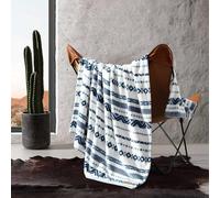 Wrangler - Throw Blanket, Soft Plush Fleece Bedding, Western Decor for Bed or Couch (Diamond Trail Blue, 50" x 60")