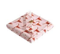 Wrangler - Throw Blanket, Soft Plush Fleece Bedding, Yellowstone Inspired, Western Decor for Bed or Couch (Steer Head Peach, 50" x 70")