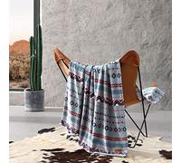 Wrangler - Throw Blanket, Ultra Soft Plush Fleece Blanket (Diamond Trail Blue, Oversized Throw)