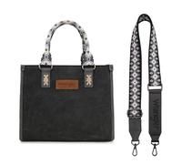 Wrangler Tote Bag for Women Aztec Western Retro Purse Top Handle Handbags, A-aztec-dark Black, M