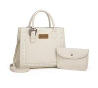 Wrangler Tote Bag for Women Western Cowhide Purse and Wallet Set, Retro Cannoli Cream, Large