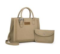 Wrangler Tote Bag for Women Western Cowhide Purse and Wallet Set, Retro Classic Tan, Large