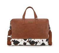 Wrangler Travel Duffel Bag Carry On Overnight Bag with Shoe Compartment Weekender Bag for Women and Men, Cow brown