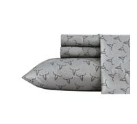 Wrangler Twin Sheet Set Silky Lightweight Bedding Set Western Home Decor OekoTex Certified Steer Skulls Grey Twin