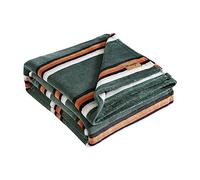 Wrangler Ultra Soft Plush Fleece Reversible Bedding, Lightweight Home Decor for All Seasons Blanket, Twin, Western Saddle Stripe Green