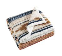 Wrangler Ultra Soft Plush Home Decor, All Season Reversible Sherpa Bedding Throw Blanket, 50 x 60, Coyote Sands Ivory